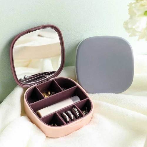 Mini storage box with mirror