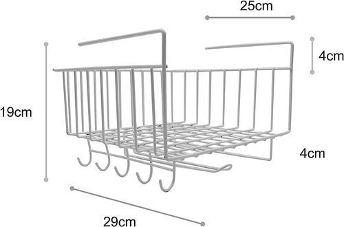 Storage basket hanging under cabinet