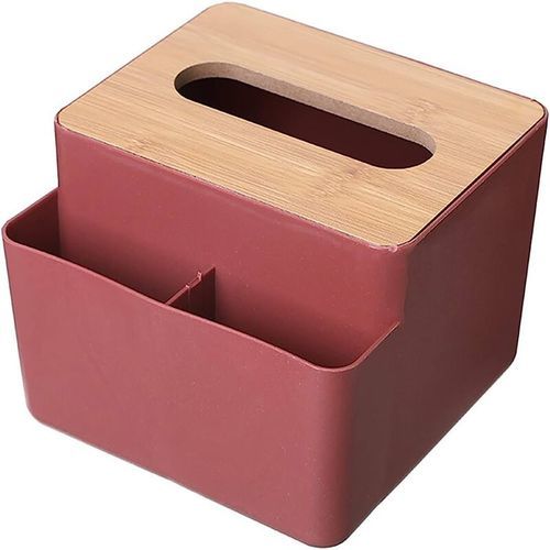 Tissue box with two storage slots