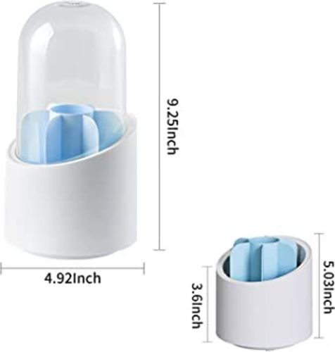 Rotating cosmetic brush organizer with lid