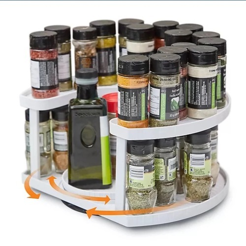 Two-tier rotating shelf