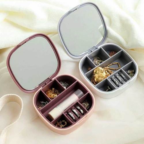 Mini storage box with mirror