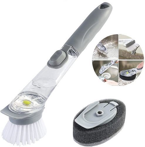 Cleaning brush with soap dispenser