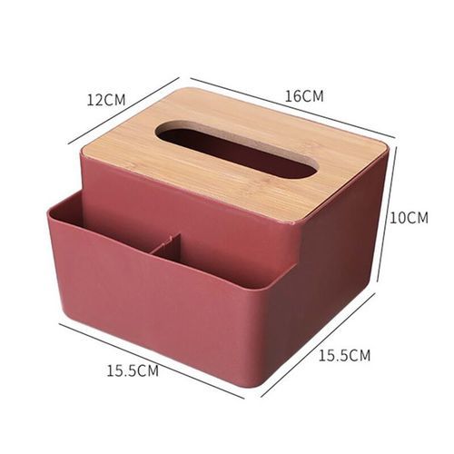 Tissue box with two storage slots
