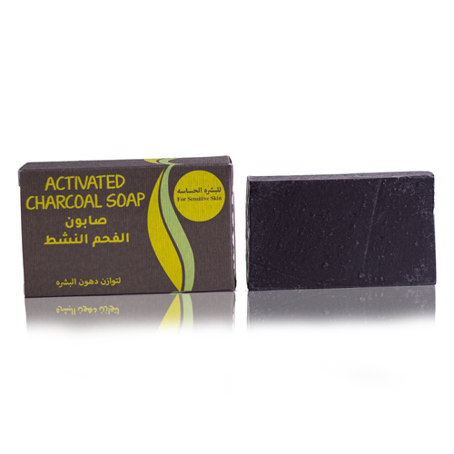 Sabonaty - Activated Charcoal soap - Active charcoal soap to filter and treat the skin ..  It has the advantage of getting rid of the problems of oily skin, the most important of which is shine ..  Since the use of active charcoal helps to absorb the oils and fats accumulated on the skin, especially in the summer ..  Helps to soften and exfoliate the skin and get rid of dead cells and hence from the beeches and black heads  Active charcoal soap to filter and treat the skin ..
 for sensitive skin and eczema and for all types of skin  It has the advantage of getting rid of oily skin problems and the most important is the shine The use of active coal helps to absorb oils and fat accumulated on the skin, especially in the summer. Helps to soften and exfoliate the skin and get rid of dead cells and thus from the oils and black heads. For active coal used for food grade. Ingredients: Active bamboo charcoal ... Coconut oil.  unstrused Natural safe ingredients  Free of brabin.  Sodium Laureth SULFATE (SLS) Weight: 100 g