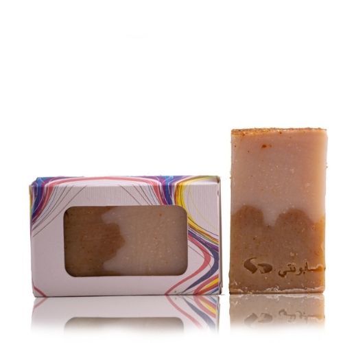 Sabonaty - Exfoliating orange soap - Exfoliating orange soap.... it rids the skin impurities while stimulating and tightening the skin pores.... it removes dead skin cells...rich in vitamins C that soften fine lines and minimize wrinkles.  Orange-peeled soap to rejuvenate and remove dead cells and to purify the skin makes the skin soft, fresh and comfortable and protects the skin's moisture barrier to prevent dryness Handmade from food oils and every piece of soap is special in its form 
 Soap weight: 100 grams Natural safe ingredients  Free of brabin.  Sodium Laureth SULFATE (SLS)