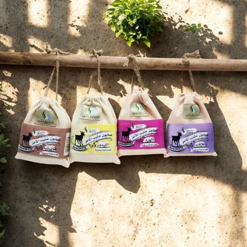 Goat Milk Scented Soap Set – 4 Luxurious Varieties - ndulge in a natural, luxurious bath experience with this handcrafted set of scented goat milk soaps, made with the finest natural ingredients.
🟢 Includes 4 different soap types, each with its own unique blend and signature scent for soft, refreshed skin all day long.
🟢 Rich in goat milk, known for its moisturizing and skin-nourishing properties – suitable for all skin types, including sensitive skin.
🟢 Handmade with premium natural oils to ensure top quality and purity.
🟢 Special Offer: Get the full set for only 6 KD instead of 8 KD – that’s 25% OFF!
🎁 Perfect as a thoughtful gift or for your own daily skincare ritual.