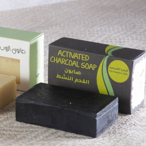 charcoal soap - Active charcoal soap to filter and treat the skin .. It has the advantage of getting rid of the problems of oily skin, the most important of which is shine .. Since the use of active charcoal helps to absorb the oils and fats accumulated on the skin, especially in the summer .. Helps to soften and exfoliate the skin and get rid of dead cells and hence from the beeches and black heads  Active charcoal soap to filter and treat the skin ..
 for sensitive skin and eczema and for all types of skin  It has the advantage of getting rid of oily skin problems and the most important is the shine The use of active coal helps to absorb oils and fat accumulated on the skin, especially in the summer. Helps to soften and exfoliate the skin and get rid of dead cells and thus from the oils and black heads. For active coal used for food grade. Ingredients: Active bamboo charcoal ... Coconut oil.  unstrused Natural safe ingredients  Free of brabin.  Sodium Laureth SULFATE (SLS) Weight: 100 g