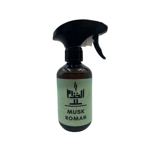 Alkhzam for Oud and Bukhor. - Musk Roman - It is a spray that smells beautiful and fragrant, and its components contain musk, fruits, powder and flowers, with a volume of 300 ml.