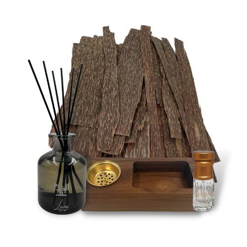 house package - The house package consists of: 4 tola of Vietnamese chips + a lafas scent + a quarter of a tola of royal musk + a wooden incense burner with a base