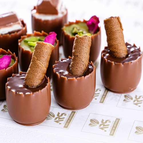 ARS CHOCOLATE  - CHOCO MIX CUP (B) - 42 PCS. Pistachio, Lotus, Nutella and Marshmallow