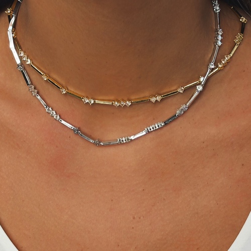 LAYERS NECKLACE - Set of 2 pc gold & silver