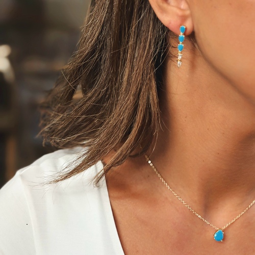 SANTORINI BLUE DROPS - Set of earnings & necklace