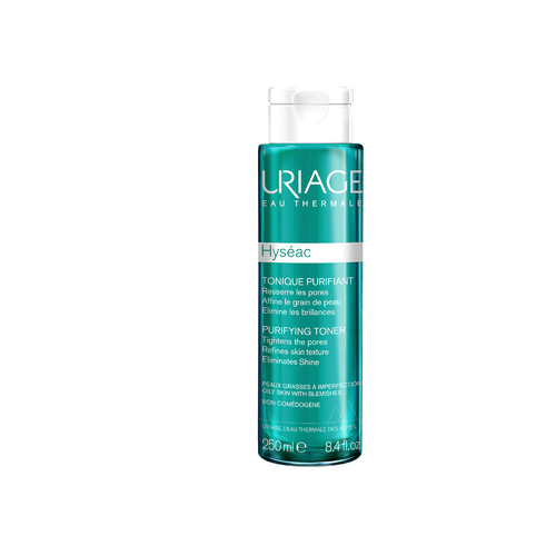 Hyseac Purifying Toner 250ml - A toner composed of Alpha Hydroxy Acids to tighten pores, refine skin texture, and eliminate shine. Its refreshing texture provides a gentle exfoliation, helping to remove dead skin cells for a smoother, brighter, and more even appearance. The result is shine-free, clean, and refreshed skin. Free of parabens, silicones, and sulfates. Non-allergenic and non-comedogenic. Purifies skin texture. Reduces the appearance of large pores. Provides shine-free skin.How to use:
Apply with a cotton pad and do not rinse. Avoid the eye area. Suitable for sensitive skin.