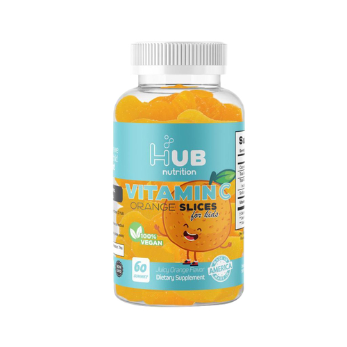 Hub Nutrition Vitamin C Gummies - Herb Nutrition Vitamin C Chewables contain delicious orange-flavored vitamin C. Vitamin C is a powerful means to strengthen the immune system. It is an antioxidant that helps defend the body against colds, enhances skin health, aids in iron absorption, and prevents vitamin C deficiency. Boosts immunity Enhances iron absorption Supports skin health Increases energy levels
