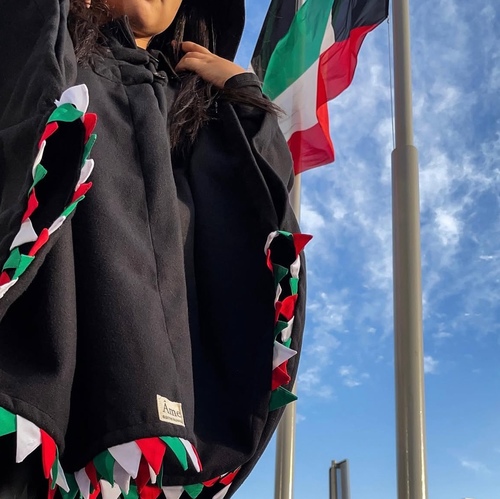 كيب العيد الوطني - كيب شتوي للعيد الوطني للبنات قياس ٢-٤ سنوات