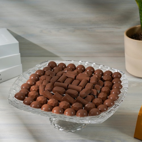 Belgian chocolate in a crystal plate No 4