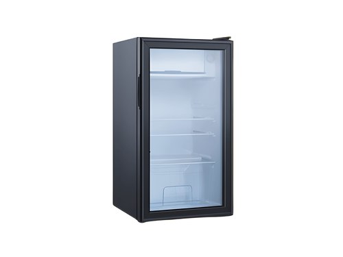 Electro House  - SAYONA refrigerator, size 3 feet, capacity 83 litres - : Product details - SAYONA display refrigerator - Size: 3 feet - Capacity: 83 litres - Sizes: Height * Width * Depth : 80 * 45 * 45 cm - Black Color - It features a glass facade + internal lighting - Ideal refrigerator for bedrooms, offices and mosques - One year comprehensive warranty