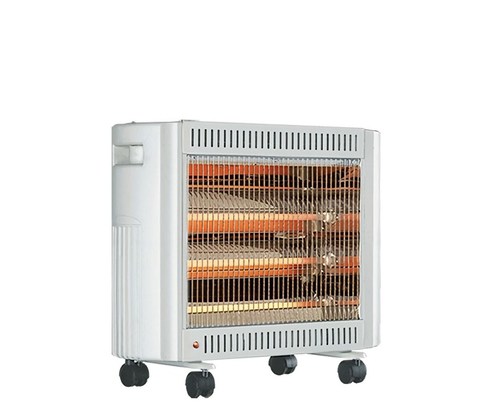 Extra electric heater - - Product details - Extra electric heater - Elegant anti-vibration design - Power: 2400W - Heating elements: 4 candles - Thermostat to control temperature - Protective front wire - Wheels for easy movement - High quality