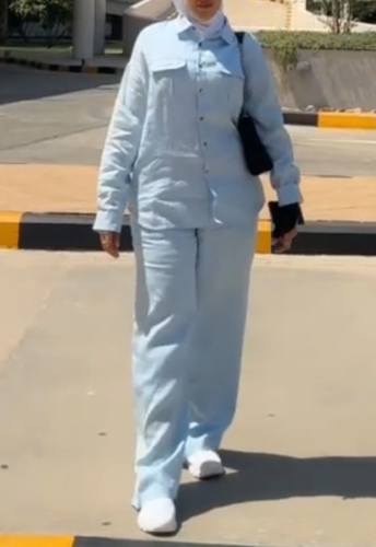 ريدي تو شاين - فري سايز ازرقالصدر 24 الطول 22 البنطلون الخصر 26 الطول 44انش