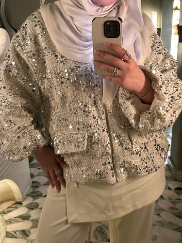 BOMBER GLITTERY JACKET - model : ML 28 inch