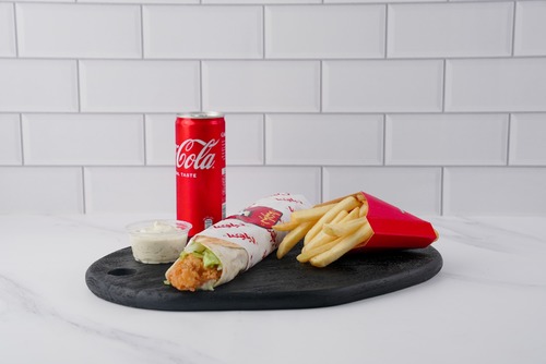 CHICKEN CRISPY WRAP MEAL - chicken crispy wrap & potato& Tartar Sauce&nbsp; & cold drink