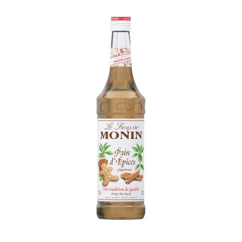 Balsamic  - Monin Gingerbread Syrup 700 ML - France - In North America, the word gingerbread is often associated with gingerbread cookies, the gingerbread house and, of course, the gingerbread man! All of these gingerbread items are associated with a feeling of warmth and cosiness during the winter holidays. Recreate that cosy feeling of warmth around the fireplace when flavouring your beverages with MONIN Gingerbread! MONIN Gingerbread presents a perfectly balanced blend of ginger and cinnamon for a true Gingerbread taste. Beyond the winter season, MONIN Gingerbread can also be enjoyed year-round in milkshakes or iced and frozen coffees.