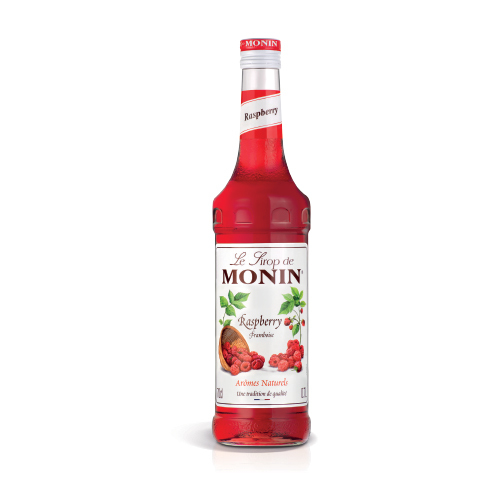 Monin Raspberry Syrup 1L - France - The succulent, mouthwatering taste of raspberries lingers somewhere between sweet and tart. The balanced, ripe flavor of our Raspberry Syrup makes it a delicious addition to cocktails, sodas and coffee drinks.