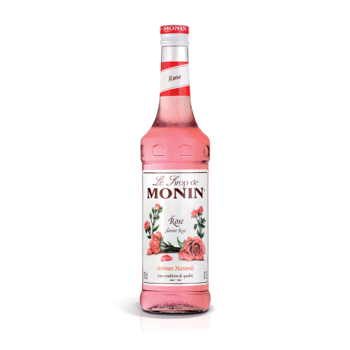 Balsamic  - Monin Rose Syrup 700 ML - France - Developed to capture the taste of The Queen of Flowers as one of the range of florals, MONIN Rose Syrup delivers the beautiful, fragrant flavour of the ultimate symbol of romantic love. This elegant flower, which has inspired great literature and art, carries cultural significance throughout the world and whose name translates as pink or red in several languages, is revered for both its beauty and the perfume it produces. Roses are widely cultivated for their perfume and commonly used in contemporary cuisine. Rose hips are used to make rose hip jam, jelly, marmalade, syrup and tea. Create your own romance with MONIN Rose and dream-up exquisite cocktails, delicately perfumed teas and aromatic milky drinks to stir the senses