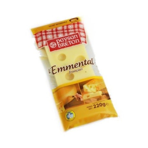 Balsamic  - Paysan Breton Emmental Cheese easy pack Cheese 220 G - France - Paysan Breton Emmental with its generous, slightly fruity taste and pretty yellow robe with a mildly nutty, sweet flavour and a firm, silky texture