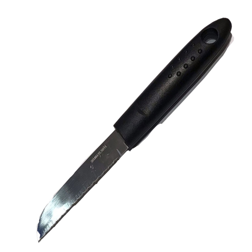 سكين تقشير - ستانلس ستيل أسود (46/اكس-067) - Multipurpose straight edge paring knife designed for garnishing, mincing, peeling, slicing and dicing with razor sharp, laser-tested, tapered knife edge, which is ground to form an exacting angle to hold a sharp edge longer and ensure maximum cutting performance and durability