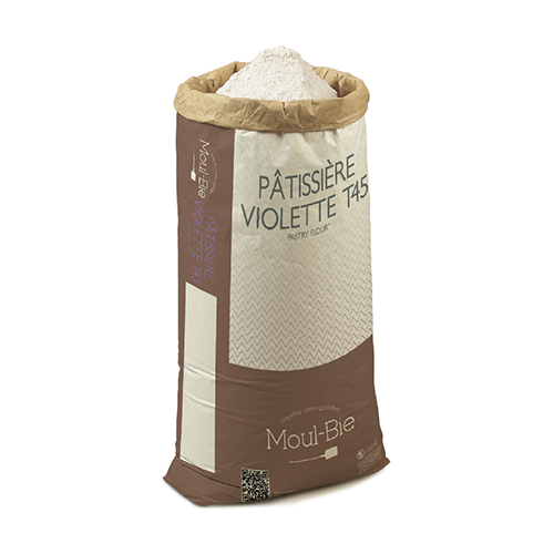 FLOUR MOUL BIE PATISSERE VIOLETTE,(T45) 25 KG BAG - مول بي دقيق قمح فرنسي T45. دقيق T45 الفرنسي هو دقيق قمح طري وناعم ، يشار إليه غالبًا بالفرنسية باسم farine de gruau أو دقيق المعجنات. مع نسبة رماد تبلغ 0.45٪ (T45) و 11.1٪ من البروتين ، يضمن دقيق القمح هذا التخمير المثالي ورفع أنواع مختلفة من العجين.