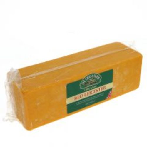 LYE CROSS FARM RED LEICESTER CHEESE (250 G) - Hand crafted, farmhouse cheese developed for its delicate sweet flavour and distinctive red colour.