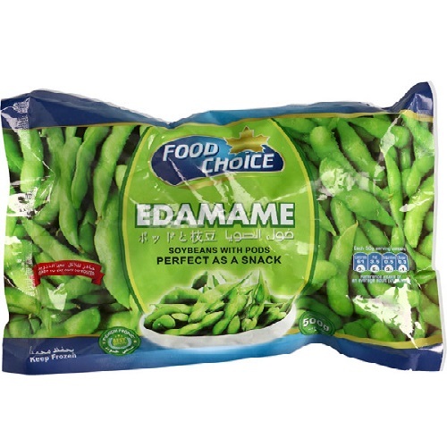 FOOD CHOICE FROZEN EDAMAME SOYABEANS W/PODS 500GM