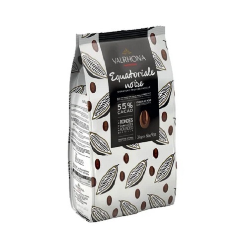 Balsamic  - EQUATORIALE NOIRE 55VES DARK CHOCOLATE 3KG BAG - Special for coating : Équatorial Dark 55 % is renowned for its balanced taste and its ease of use. Flavor Profile Rounded. Secondary Notes Vanilla.Recommended Applications
 Moulding – Bars – Mousse – Cream mix & Ganache – Ice creams & sorbets