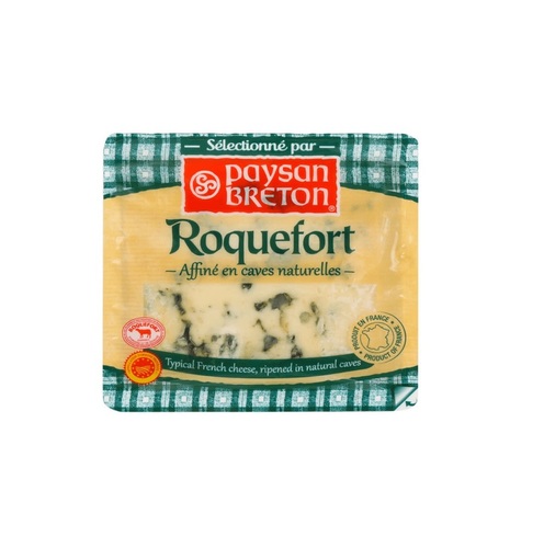 جبنة الروكفور 100 G - فرنسا - مثل كل أنواع الجبن العظيمة ، لدى Roquefort أسطورة. كان هناك فتى صغير يستريح عند فتح كهف يتناول غداءه من الخبز والجبن عندما رأى فتاة جميلة. تم أسره وركض لمقابلتها. عندما عاد بعد عدة أشهر ، تحولت جبنه إلى روكيفور.