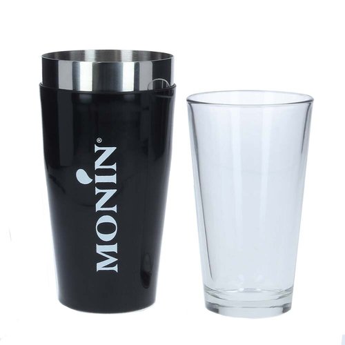 شاكر مع زجاج 780 ML - فرنسا - Monin شاكر بوسطن مع قبضة مطاطية برتقالية وزجاج ؛ يجب أن يكون ملحق لإبداعات الكوكتيل. كأس سوف تعقد ما يصل إلى 780 مل