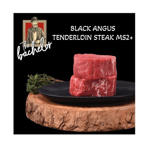 Balsamic  - BACHELOR BLACK ANGUS TENDERLOIN STEAKE MS2+ (22 KD Per Kg)  - AUSTRALIA - The Bachelor’ is a premium Black Angus beef product that delivers a consistently tender, juicy and rich flavoured eating experience every time. * BRAND : BACHELOR * ORIGIN : AUSTRALIA * GRADE : MS 2+ * CHILLED * 100% BLACK ANGUS * NO ADDED HORMONES * FREE FROM ANTIBIOTICS * HALAL ACCREDITED