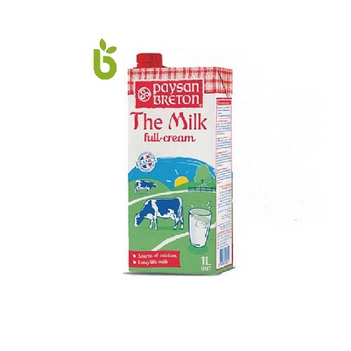 Paysan  Breton Milk Full Fat Cream UHT 1L - 100% pure and fresh milk from Brittany region, full cream, no additions, no GMO, and a rich source of calcium for your bone