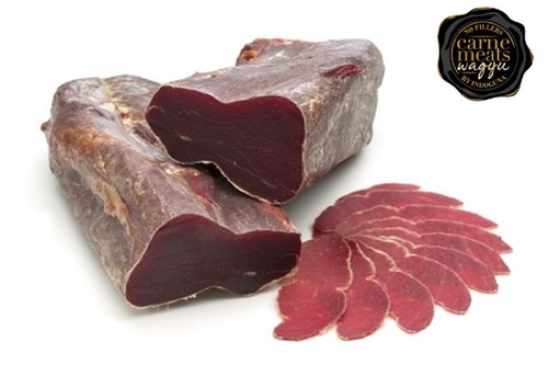 Carnemeats Wagyu Beef Bresaola 100g-UAE - The heart of the rump, a noble cut of excellent quality. With careful processing and a dry and ventilated seasoning a lean, tender and tasty product is obtained ...