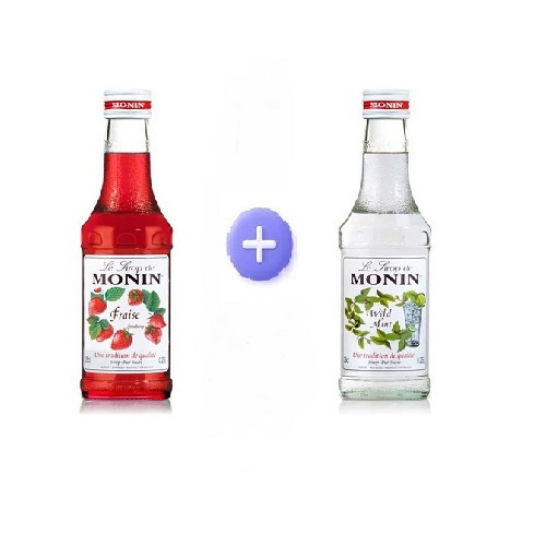 Monin Strwaberry 250 ml + Monin Wild Mint 250 Ml (Bundle) - Strawberry Syrup. Add a splash of delicious strawberry flavor to milk, ice cream, and just about anything you can imagine