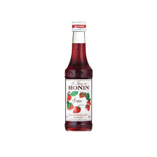 Monin Strwberry 250 ml - Strawberry Syrup. Add a splash of delicious strawberry flavor to milk, ice cream, and just about anything you can imagine