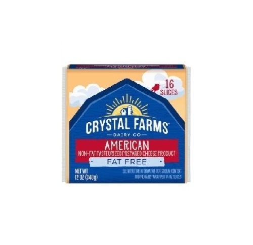 جبنة أمريكية خالية من الدهون من كريستال فارمز 340 جرام - Perfect alternative for a healthy diet contains less calories and less total fat. Can be used in Burgers or your toast Sandwiches