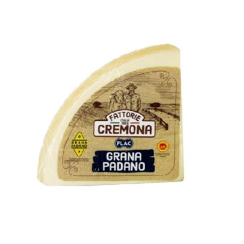 Cremona Fattorie Parmesan Grana Padano 250g-Italy - Grana Padano has a slightly sweeter and subtler flavor than that of Parmigiano-Reggiano and is equally capable of holding its own on a cheese board, or shaved over carpaccio, or grated over pasta.