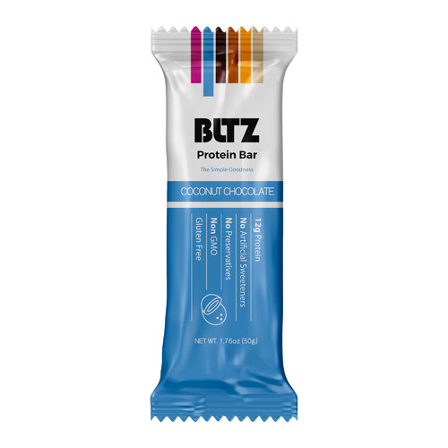 Bltz Protien Bar Coconut Chocolate Flavour - Tropical Coco DecadenceProtein-packed bars for a healthy snack breakIngredientsDates, milk protein isolate, almonds, cashews, cocoa mass, sea salt, natural flavors.ContainsAlmonds, cashews milk-derived ingredients.
May contain: Tree nuts and peanuts.