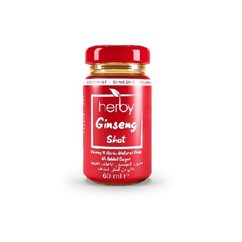 HERBY DRINK WITH GINGER & COCONUT GINSENG SHOT 60ML - Contains highly effective plant extracts, organic fruits, vegetables, and vitamins in the ideal amounts to meet your energy needs.
Free from any additives or added sugars, ensuring a natural, healthy formula.
Formulated to provide sustained energy without compromising on quality or nutrition.