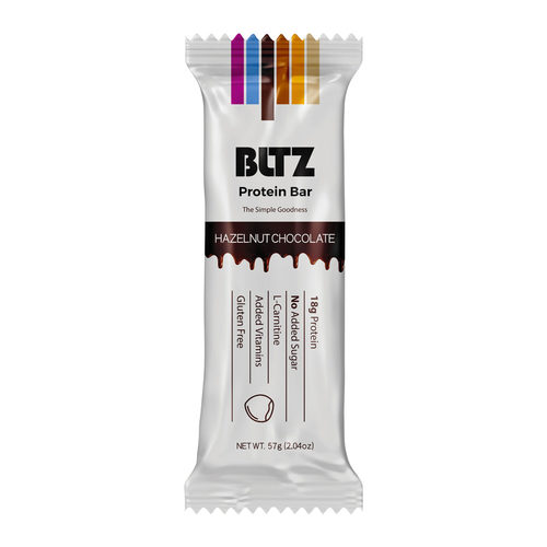 BLTZ Protien Hazelnut Chocolate 57Gr - IngredientsDates, Milk Protein Isolate, Sugar Free Milk Chocolate (Maltitol, Cocoa Butter, Full Fat Milk Powder, Cocoa Mass, emulsifier: Soy Lecithin), Hazelnuts, Cashews, Cocoa Mass, Cocoa Powder, Natural Flavors, Micronutrient Mix [L-Carnitine, Magnesium, Niacin, Vitamin B6 (Pyridoxine), Riboflavin, Thiamine.]ContainsHazelnuts, soy, milk-derived ingredients.
May contain: Tree nuts and peanuts.