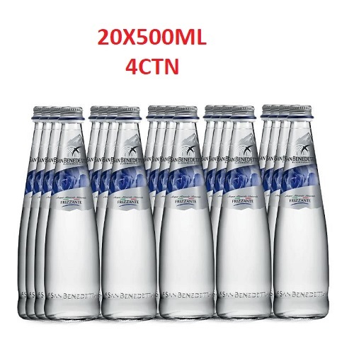 San Benedetto Sparkling Mineral Water 500ml Water Glass 4 ctn
