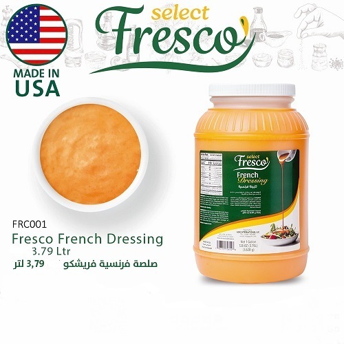 صلصة فريسكو الفرنسية 3.79 لتر - Experience the rich and authentic flavor of France with our French Dressing in a generous 3.78L bottle. Made with the finest ingredients, this dressing is perfect for enhancing the taste of your salads, sandwiches, and more.