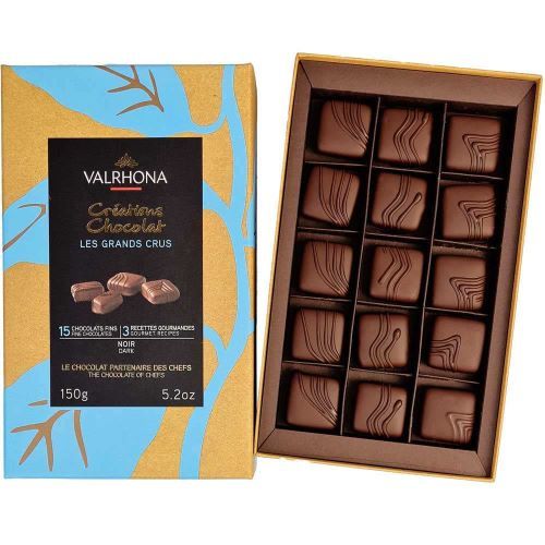 VALRHONA 15 FINE CHOCOLATES DARK 150G-FRANCE